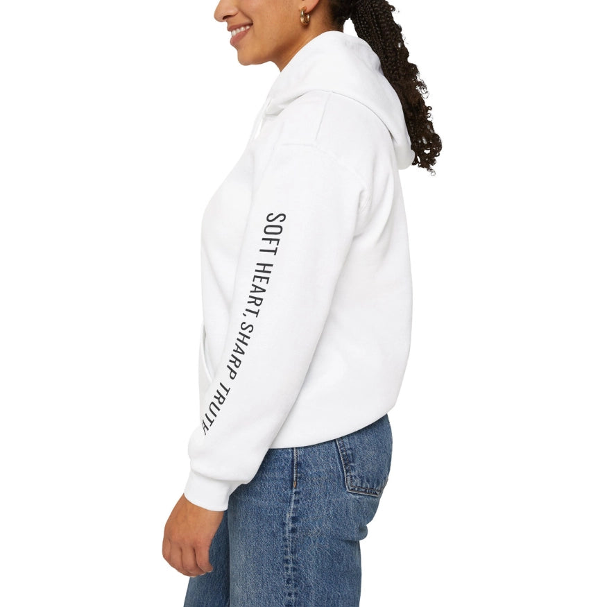 AW Truth Bombs Hooded Sweatshirt with arm quote.